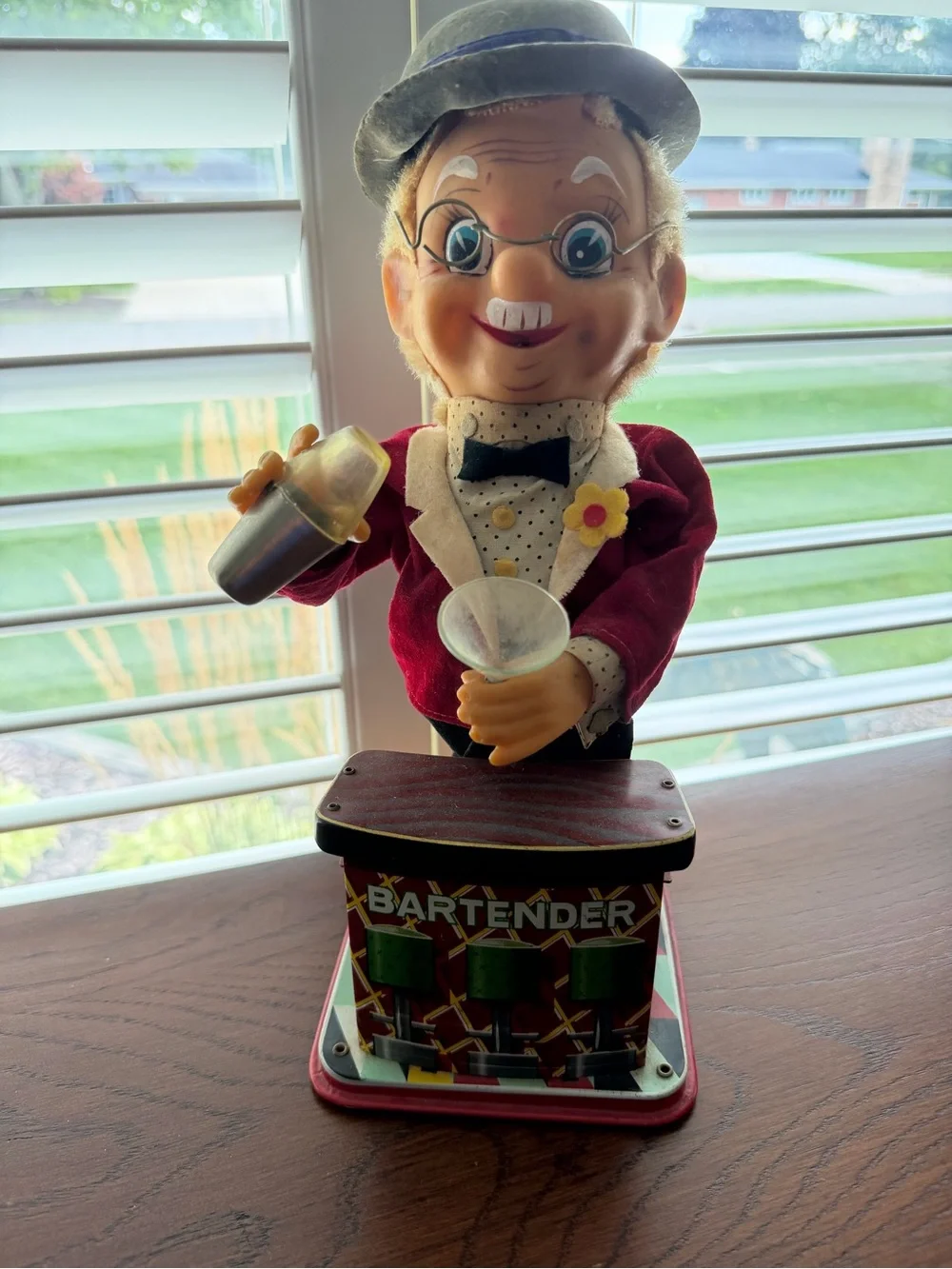 Rosko Tin Mechanical Bartender Vintage 1950s